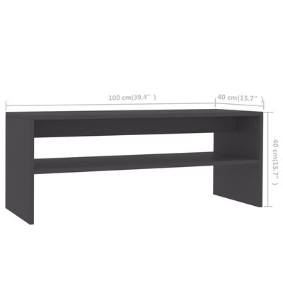 vidaXL Konferenční stolek šedý 100 x 40 x 40 cm dřevotříska