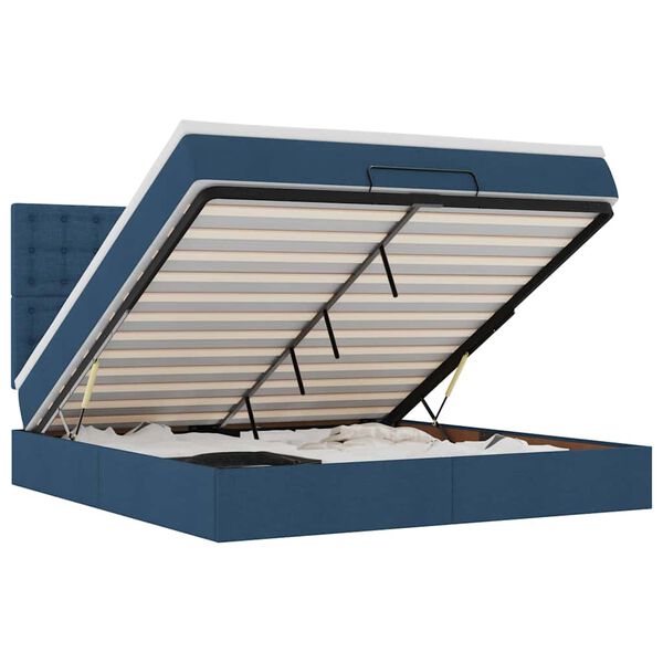 vidaXL Osmansk&yacute; r&aacute;m postele s matrac&iacute; modr&aacute; 180x200cm textil