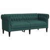 vidaXL Chesterfield pohovka 2m&iacute;stn&aacute; tmavě zelen&aacute; textil