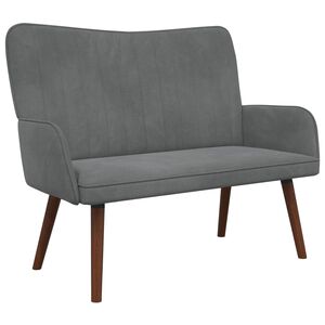 vidaXL Sofa pro dvě osoby Tmavě &scaron;ed&aacute; 115 x 61 x 87 cm Samet