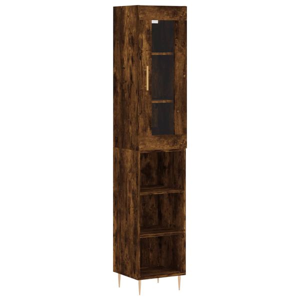 vidaXL Skř&iacute;ň highboard kouřov&yacute; dub 34,5 x 34 x 180 cm kompozitn&iacute; dřevo