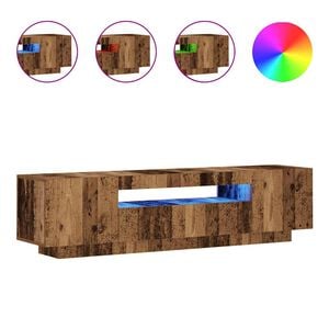 vidaXL TV stolek s LED old wood 160 x 35 x 40 cm kompozitn&iacute; dřevo