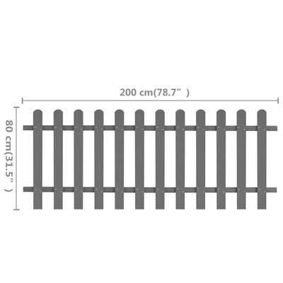 vidaXL Laťkový plot WPC 200 x 80 cm