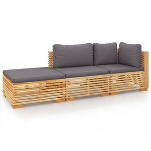 vidaXL 3d&iacute;ln&aacute; zahradn&iacute; sedac&iacute; souprava s podu&scaron;kami masivn&iacute; teak
