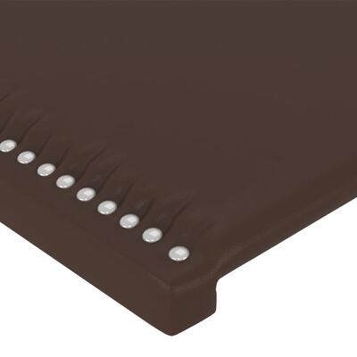 vidaXL Čelo postele s LED hnědé 90x5x118/128 cm umělá kůže