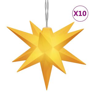 vidaXL Sv&iacute;t&iacute;c&iacute; v&aacute;nočn&iacute; hvězdy s LED 10 ks žlut&eacute; 10 cm