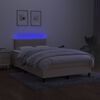 vidaXL Box spring postel s matrac&iacute; a LED kr&eacute;mov&aacute; 120x190 cm textil