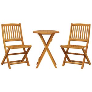 vidaXL 3d&iacute;ln&yacute; skl&aacute;dac&iacute; bistro set masivn&iacute; ak&aacute;ciov&eacute; dřevo