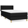 vidaXL Box spring postel s matrac&iacute; čern&aacute; 90x200 cm textil