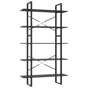 vidaXL Knihovna s 5 policemi &scaron;ed&aacute; 100 x 30 x 175 cm borov&eacute; dřevo