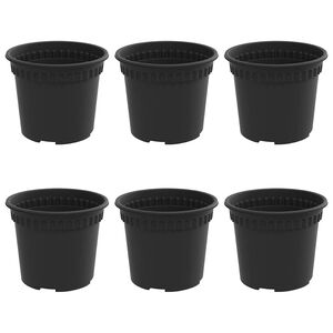 vidaXL Kulat&yacute; květin&aacute;č 6 pcs Čern&aacute; &Oslash; 12,5 x 10 cm Plast