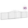 vidaXL Klenut&eacute; gabionov&eacute; ko&scaron;e 5 ks 400x30x80/100 cm pozinkovan&eacute; železo