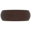 vidaXL Luxusn&iacute; umyvadlo kulat&eacute; matn&eacute; tmavě hněd&eacute; 40 x 15 cm keramick&eacute;