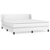 vidaXL Box spring postel s matrac&iacute; b&iacute;l&aacute; 160x200 cm uměl&aacute; kůže