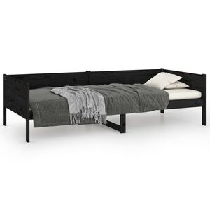 vidaXL V&aacute;lenda čern&aacute; masivn&iacute; borov&eacute; dřevo 90 x 190 cm
