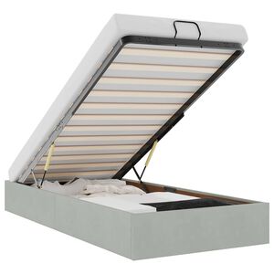 vidaXL Osmansk&yacute; r&aacute;m postele bez matrace světle &scaron;ed&aacute; 90x200 cm samet