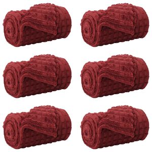 vidaXL Dekoračn&iacute; deky 6 ks Bordeaux červen&aacute; 270 x 240 cm 10.04 kg