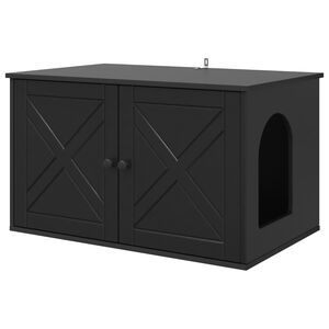 vidaXL Kočič&iacute; dům Čern&aacute; 85 x 55 x 50,5 cm Kompozitn&iacute; dřevo