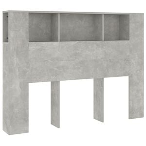 vidaXL Čelo postele s &uacute;ložn&yacute;m prostorem betonově &scaron;ed&eacute; 140x18,5x104,5cm