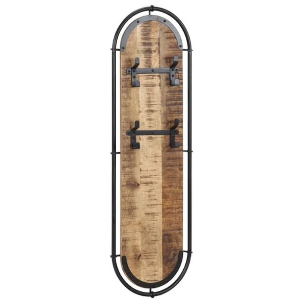 vidaXL N&aacute;stěnn&eacute; vě&scaron;&aacute;ky se 4 h&aacute;čky 2 ks masivn&iacute; hrub&yacute; mangovn&iacute;k