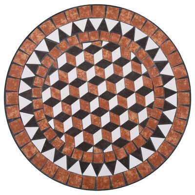 vidaXL 3dílný mozaikový bistro set keramický terakotový