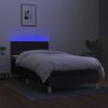 vidaXL Box spring postel s matrac&iacute; a LED čern&aacute; 90x190 cm textil
