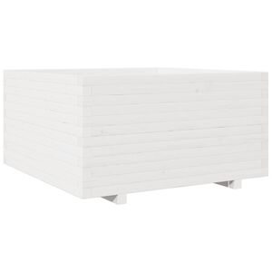 vidaXL Zahradn&iacute; truhl&iacute;k b&iacute;l&yacute; 90 x 90 x 49,5 cm masivn&iacute; borov&eacute; dřevo