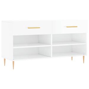 vidaXL Botn&iacute;k b&iacute;l&yacute; s vysok&yacute;m leskem 102 x 35 x 55 cm kompozitn&iacute; dřevo