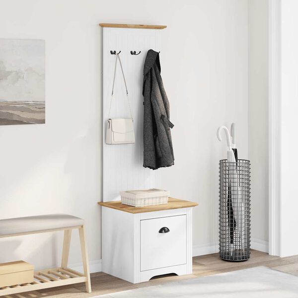 vidaXL Předs&iacute;ňov&aacute; skř&iacute;ň s h&aacute;čky "BODO" b&iacute;l&yacute; a hněd&aacute; 50x40x157 cm