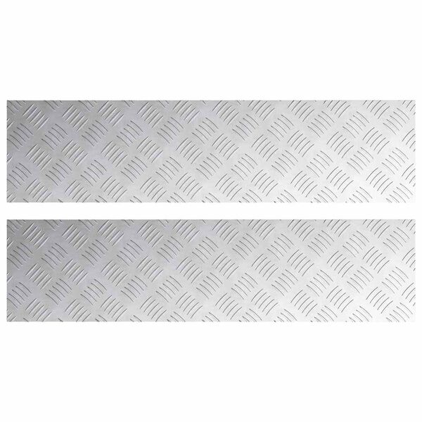 vidaXL Schodov&eacute; n&aacute;&scaron;lapy Obd&eacute;ln&iacute;kov&yacute; 2 pcs Stř&iacute;brn&aacute; 100 x 25 cm Hlin&iacute;k