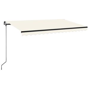 vidaXL Ručně zatahovac&iacute; mark&yacute;za s LED světlem 450 x 350 cm kr&eacute;mov&aacute;