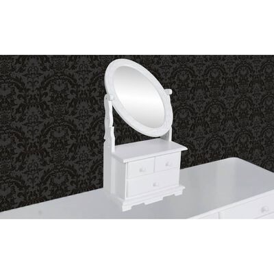 vidaXL Toaletní stolek s oválným sklopným zrcadlem MDF