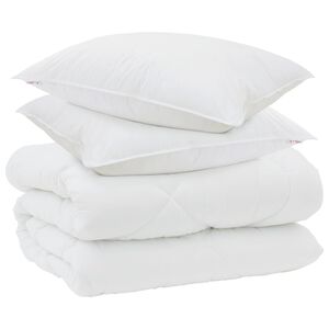 vidaXL Zimn&iacute; přikr&yacute;vka s pol&scaron;t&aacute;řem 3 pcs B&iacute;l&aacute; Mikrovl&aacute;kno