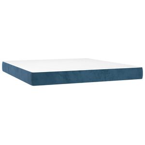 vidaXL Ta&scaron;tičkov&aacute; matrace středn&iacute; tvrdost tmavě modr&aacute; 160 x 200 x 20 cm samet