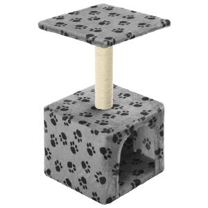 vidaXL &Scaron;krabadlo pro kočky sisalov&eacute; sloupky 55 cm &scaron;ed&eacute; s potiskem