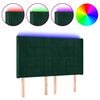 vidaXL Čelo postele s LED tmavě zelen&eacute; 147 x 16 x 118/128 cm samet