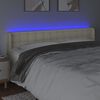 vidaXL Čelo postele s LED kr&eacute;mov&eacute; 183 x 16 x 78/88 cm uměl&aacute; kůže