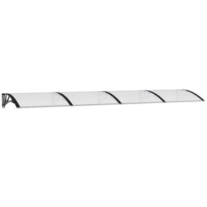 vidaXL Vchodov&aacute; stř&iacute;&scaron;ka čern&aacute; a průhledn&aacute; 350 x 75 cm polykarbon&aacute;t