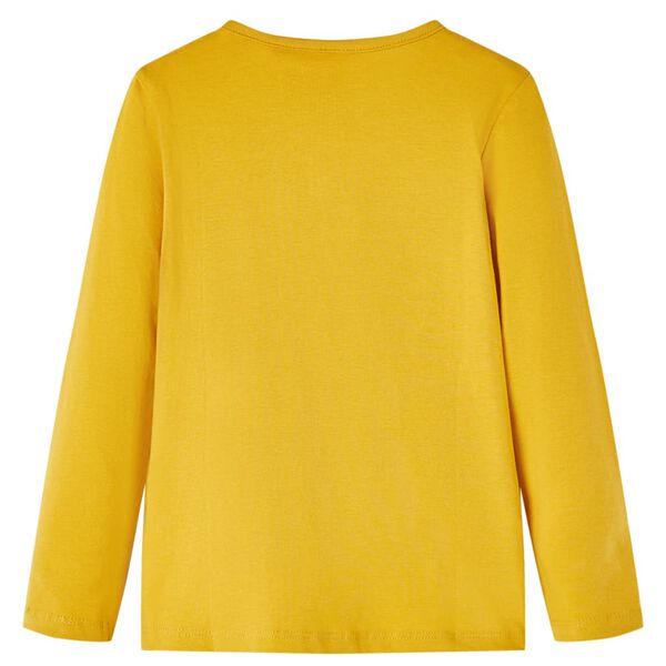 Dětsk&eacute; tričko s dlouh&yacute;m ruk&aacute;vem tmavě okrov&eacute; 92