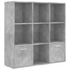 vidaXL Knihovna betonově &scaron;ed&aacute; 98 x 30 x 98 cm dřevotř&iacute;ska