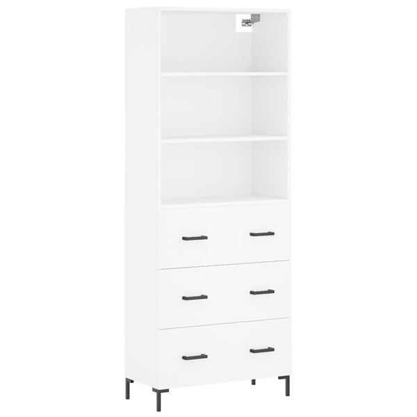 vidaXL Skř&iacute;ň highboard b&iacute;l&aacute; 69,5 x 34 x 180 cm kompozitn&iacute; dřevo