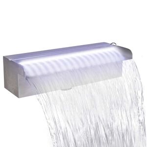 vidaXL Obd&eacute;ln&iacute;kov&aacute; baz&eacute;nov&aacute; font&aacute;na s LED nerezov&aacute; ocel 30 cm