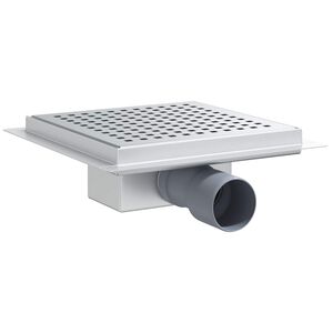 vidaXL Sprchov&yacute; odtok s tečkami Stř&iacute;brn&aacute; 20 x 20 cm Nerezov&aacute; ocel 304