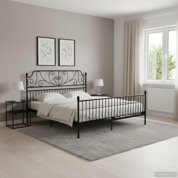 vidaXL R&aacute;m postele čern&yacute; kov 180 x 200 cm