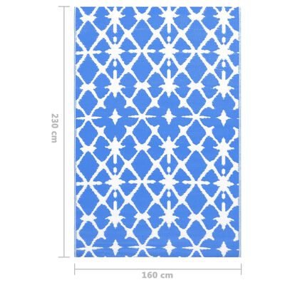 vidaXL Venkovní koberec modrý a bílý 160 x 230 cm PP