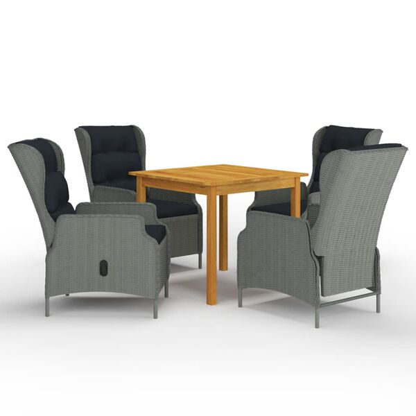 vidaXL 5d&iacute;ln&yacute; zahradn&iacute; j&iacute;deln&iacute; set světle &scaron;ed&yacute;