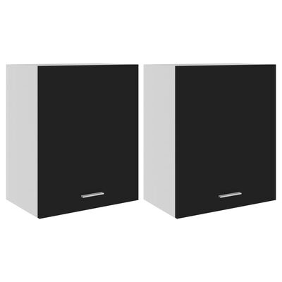 vidaXL Závěsné skříňky 2 ks černé 50 x 31 x 60 cm dřevotříska