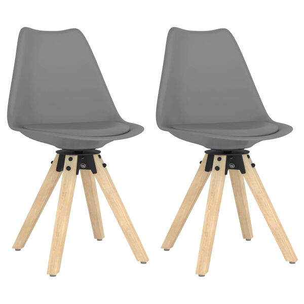 vidaXL Otočn&eacute; j&iacute;deln&iacute; židle 2 ks &scaron;ed&eacute; PP