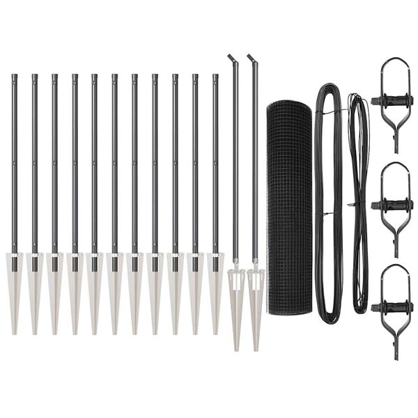 vidaXL Plotov&yacute; sloupek. &Scaron;ed&aacute; 25 x 0,8 m (16 x 16 mm pletivo)