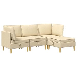 vidaXL Modul&aacute;rn&iacute; pohovka se storage 4 pcs Kr&eacute;mov&aacute; Textil